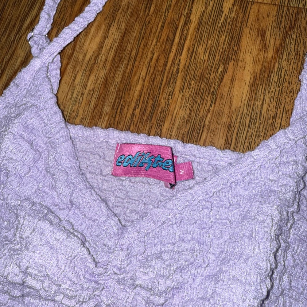 Edikted Top Spaghetti Strap Lavender Lace Babydoll Cami S Y2K Style Fairy Grunge - Picture 3 of 9
